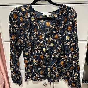 Blue floral blouse (m)